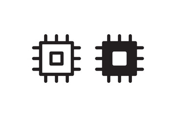 Poster - Microchip processor icon comparison graphic Vector