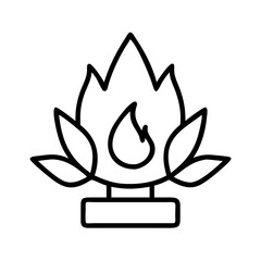 Poster - Outline fire flame bonfire campfire burning hot heat danger warm light blaze burn vector icon design