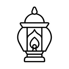 Poster - illustration of a lantern light lamp flame design graphic vector image drawing art and outline icon
