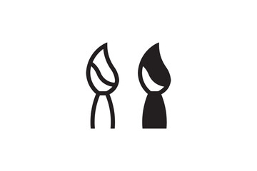 Poster - Paint brush icon set in outline and solid Vector