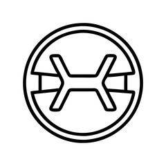 Fototapete - Abstract geometric logo design with circle outline for modern brand identity and company mark