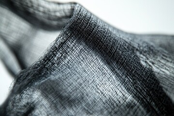 Poster - Close-up of black, textured fabric with a woven pattern, creating a dramatic and moody aesthetic.