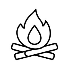 Aufkleber - Bonfire campfire flame fire wood burning heat outdoor camping nature adventure travel blaze icon vector
