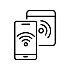 Leinwandbilder - Smartphone wireless connectivity signal mobile phone device wifi hotspot connection technology