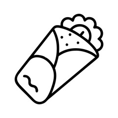 Poster - Delicious shawarma wrap vector icon illustration for food and restaurant design projects use, free
