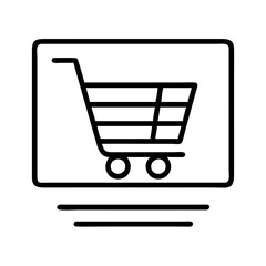 Aufkleber - Online shopping cart icon e commerce retail store market basket purchase buy sale vector graphic
