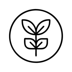 Poster - Plant sprout icon vector illustration of growing plant in circle for nature and growth concept