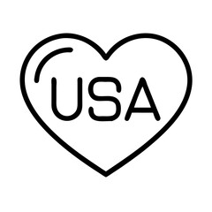 Poster - Usa heart vector love american flag heart shape united states of america country outline icon design