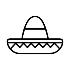 Poster - sombrero hat outline vector illustration for mexican culture cinco de mayo celebration design