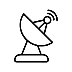 Leinwandbilder - Satellite dish antenna vector icon for communication technology and signal transmission design element