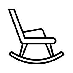 Leinwandbilder - Rocking chair vector illustration comfortable furniture icon relaxation design simple outline style home