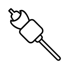 Leinwandbilder - Illustration of a marshmallow on a stick, sweet treat, campfire snack, dessert, outline icon, simple