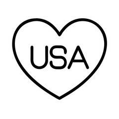 Poster - Usa heart love united states america patriotic symbol country outline shape nation graphic design element