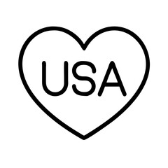Poster - Usa heart vector, united states love, america symbol, american flag, patriotic heart, nation heart