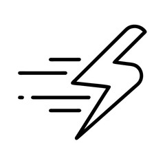 Poster - Lightning bolt icon vector illustration representing energy power and fast speed with motion lines