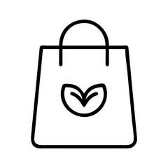 Poster - Eco friendly shopping bag vector icon design element for sustainable market and organic products store