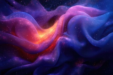 Leinwandbilder - Cosmic fabric, swirling nebulae in vibrant purple, blue, and orange hues, resembling a celestial textile.