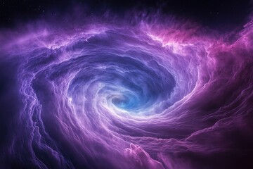 Aufkleber - A swirling vortex of purple and blue nebulae in space, creating a cosmic whirlpool effect.