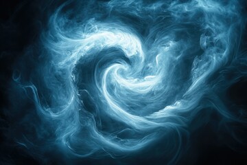 Aufkleber - Abstract swirling blue nebula, cosmic dust and gas clouds forming a vortex.