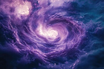 Fototapete - A swirling vortex of purple and blue cosmic clouds, resembling a celestial whirlpool.