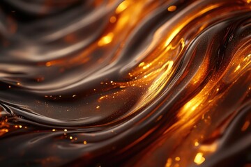 Poster - Liquid gold flowing, shimmering, with warm, amber tones and subtle sparkle.
