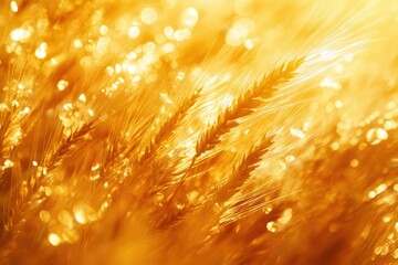 Leinwandbilder - Golden wheat field bathed in sunlight, showcasing the beauty of nature's harvest.