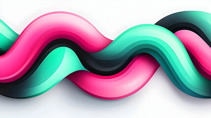 Fototapete - Pink and Sage Modular Geometric Pattern with Curves
