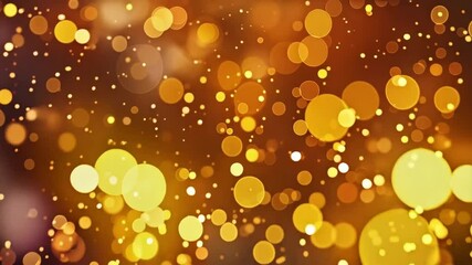 Wall Mural - golden particles gracefully floating, creating luxurious bokeh effect with warm, dreamlike glow repr