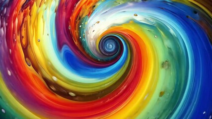 Poster - Vibrant colors swirl and explode from the center, creating a dynamic and mesmerizing pattern, reminiscent of a cosmic phenomenon in a fantastical universe