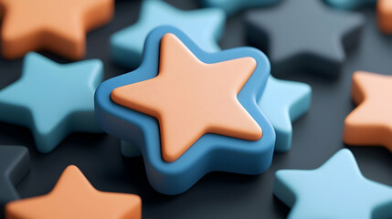 Aufkleber - Twinkling Gold and Blue Stars Motion Background