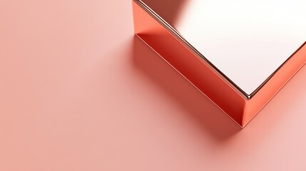 Poster - Rose gold cube on pink background, product display