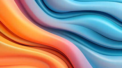Fototapete - Vibrant Abstract Waves with Colorful Dots