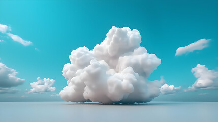 Poster - White Cumulus Clouds Against a Vibrant Blue Sky