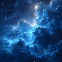 Fototapete - Soft Echoes Drift in Blue, Where Silence Holds Dreams