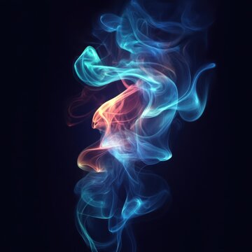 Color smoke rises, glowing motion in soft background