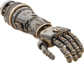 Poster - Futuristic Bionic hand with intricate mechanical details and design.
