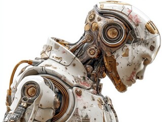 Poster - Robot with intricate design, showcasing a futuristic and humanoid appearance.