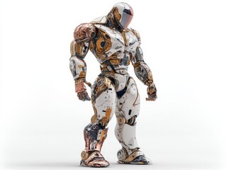 Poster - Futuristic humanoid robot figure with metallic detailing and a strong stance.