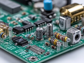 Poster - Close-up of a circuit smart sensor board with various electronic components and connections.
