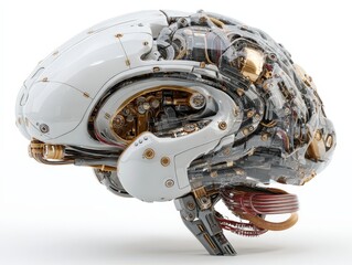 Poster - Futuristic robotic brain design showcasing technology and innovation.