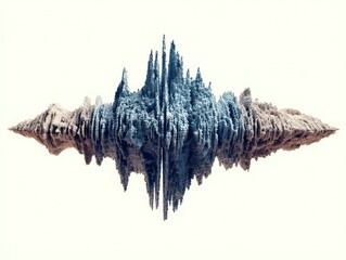 Poster - Abstract sound voice waveform visualization illustration with intricate peaks and valleys.