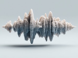 Poster - Abstract sound voice waveform visualization illustration in a minimalist style against a light background.