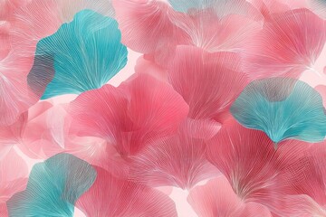 Poster - Colorful petals in shades of pink and blue create a vibrant floral pattern