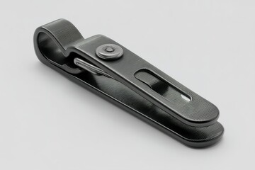 Poster - Metal clip design displayed on a neutral background showcasing sleek lines and durable material used for holding papers securely