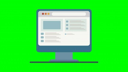 Modern website design on desktop. green background 4k animation video
