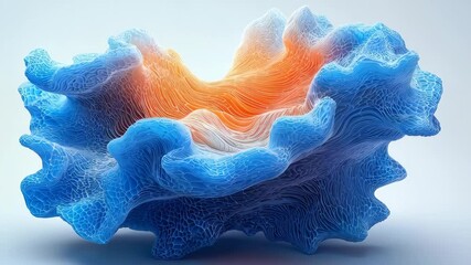 Wall Mural - An abstract 3D design resembling a colorful coral structure with intricate textures and flowing forms.