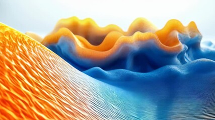 Wall Mural - An abstract depiction of colorful waves resembling a natural formation with smooth curves and dynamic colors.