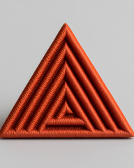 Poster - Textured Orange Triangle Sculpture with Layered Design and Lines