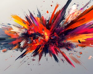 Poster - A dynamic explosion of colors creating an artistic and vibrant abstract design. Suitable for use in marketing, advertising, or as a backdrop for creative projects.