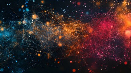 Poster - A stunning abstract representation of digital connections. Bright colors and intricate patterns illustrate the complexity of networks in an artistic and captivating way.